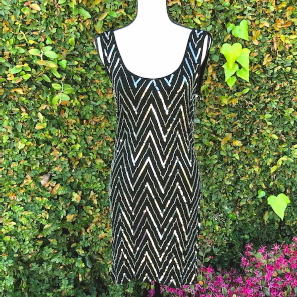 Sheri Bodell Black Sequin Dress